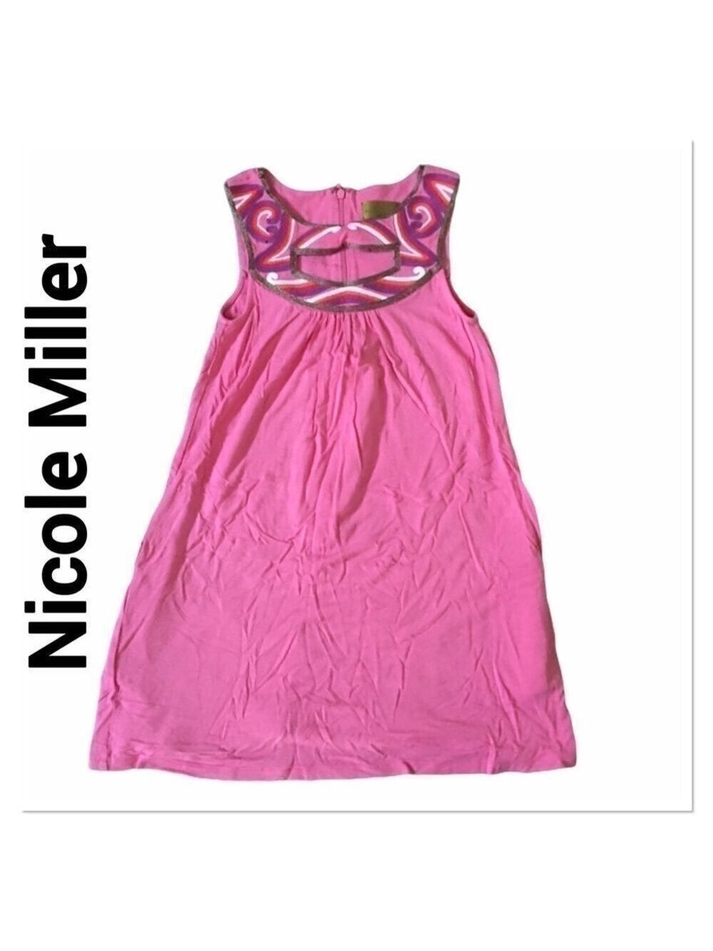 NICOLE MILLER Coral Embroidered Sundress size 8